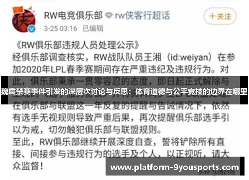 魏震禁赛事件引发的深层次讨论与反思：体育道德与公平竞技的边界在哪里
