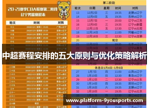 中超赛程安排的五大原则与优化策略解析