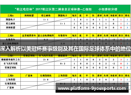 深入解析以美冠杯赛事级别及其在国际足球体系中的地位