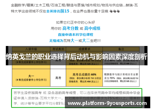 纳英戈兰的职业选择背后动机与影响因素深度剖析